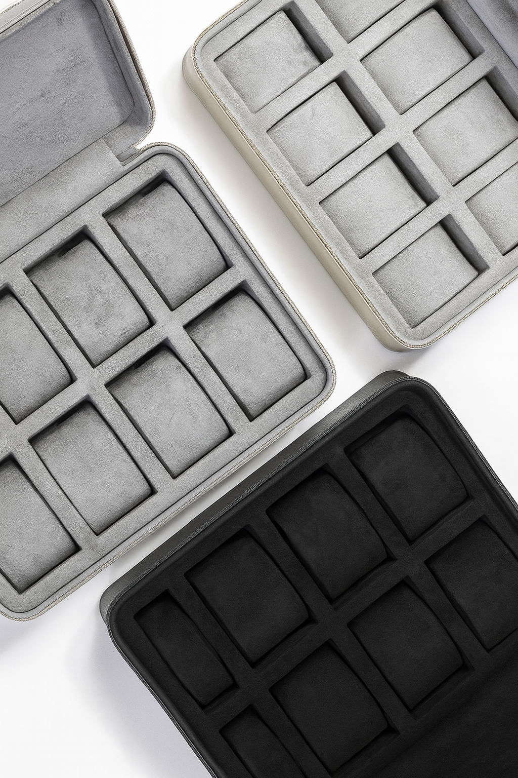 Luxury 8-Slot Watch Storage Case - Grey
