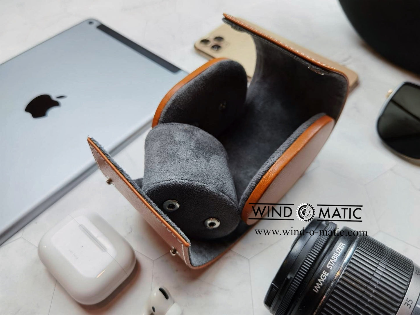 Brown Travel Watch Pouch for 1
