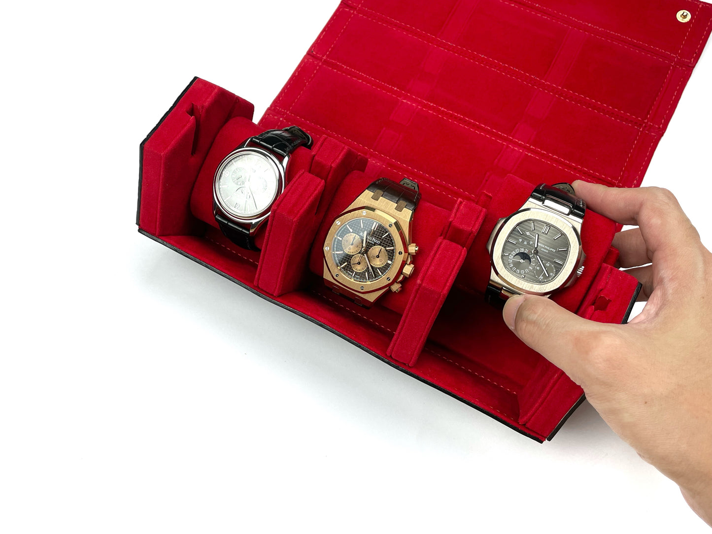 3 Hexagon Watch Roll (Black)