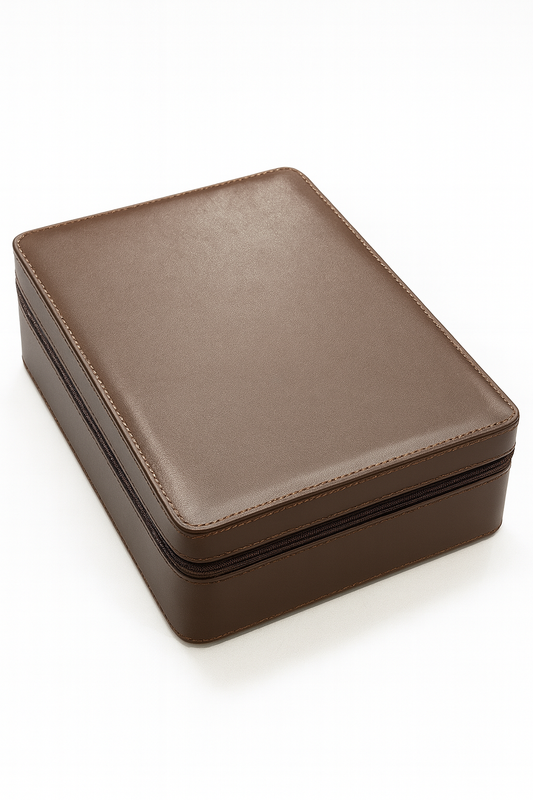 Luxury 8-Slot Watch Storage Case - Brown