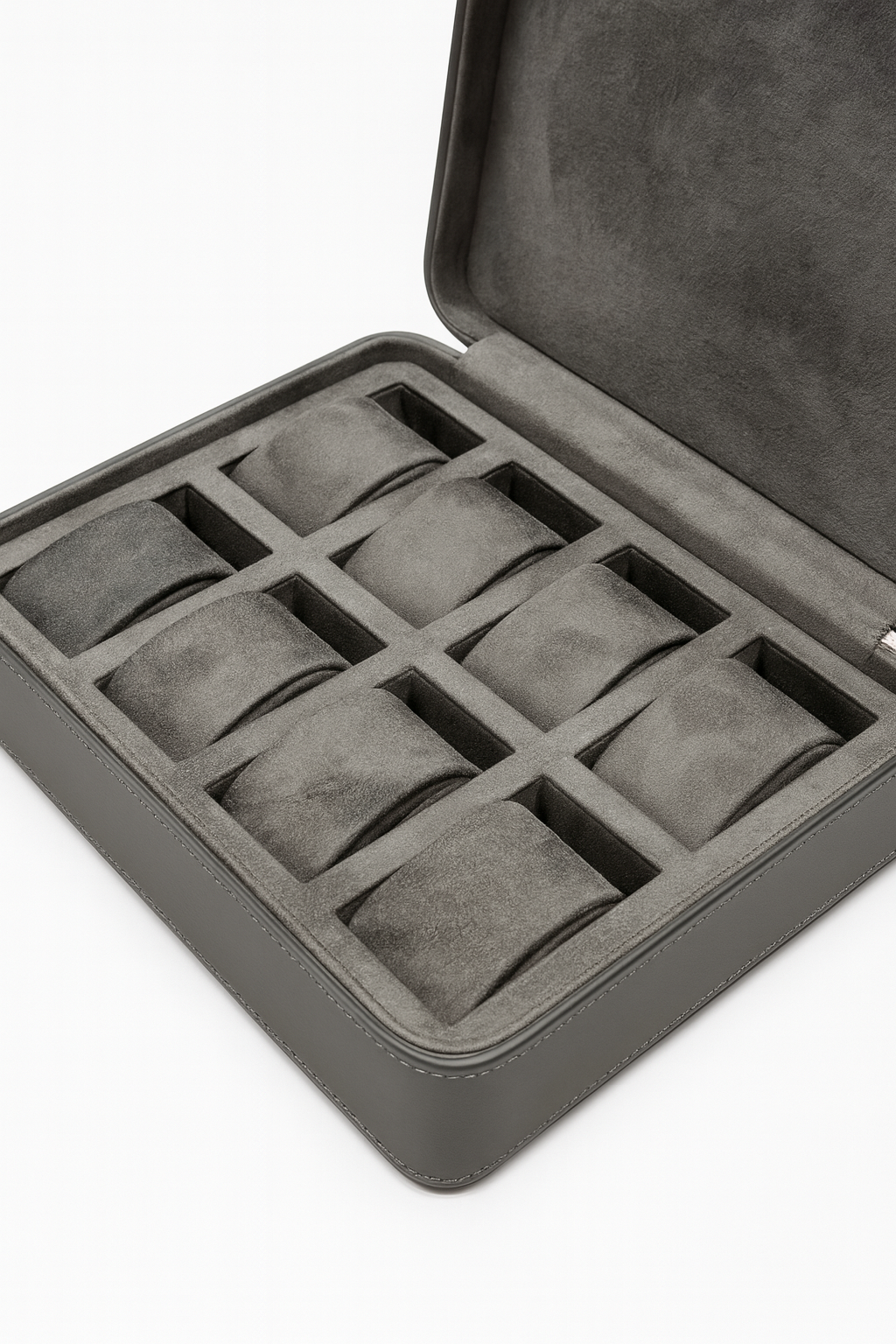 Luxury 8-Slot Watch Storage Case - Grey