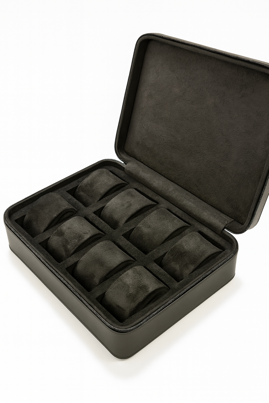 Luxury 8-Slot Watch Storage Case - Black