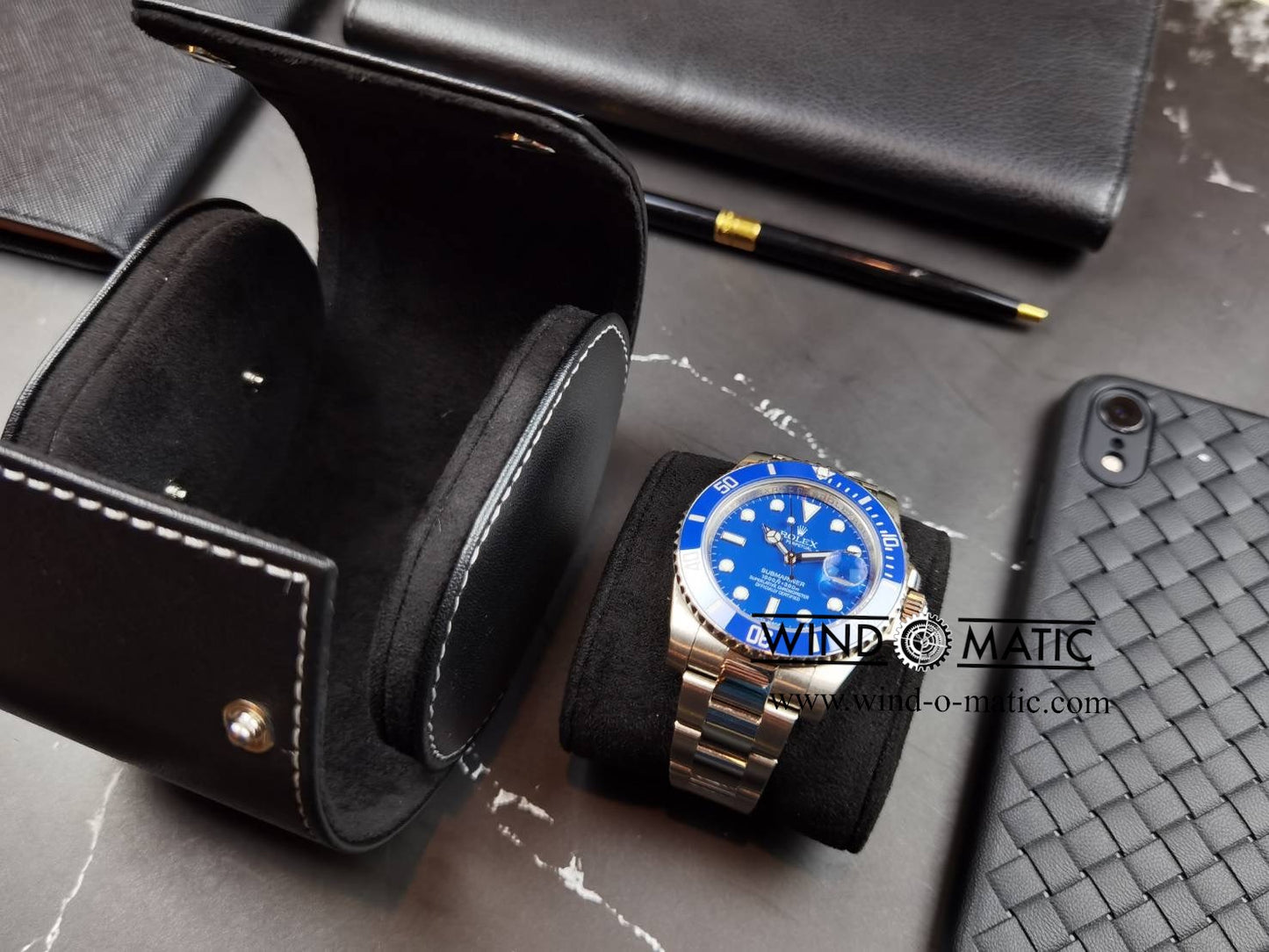 Black Travel Watch Pouch for 1