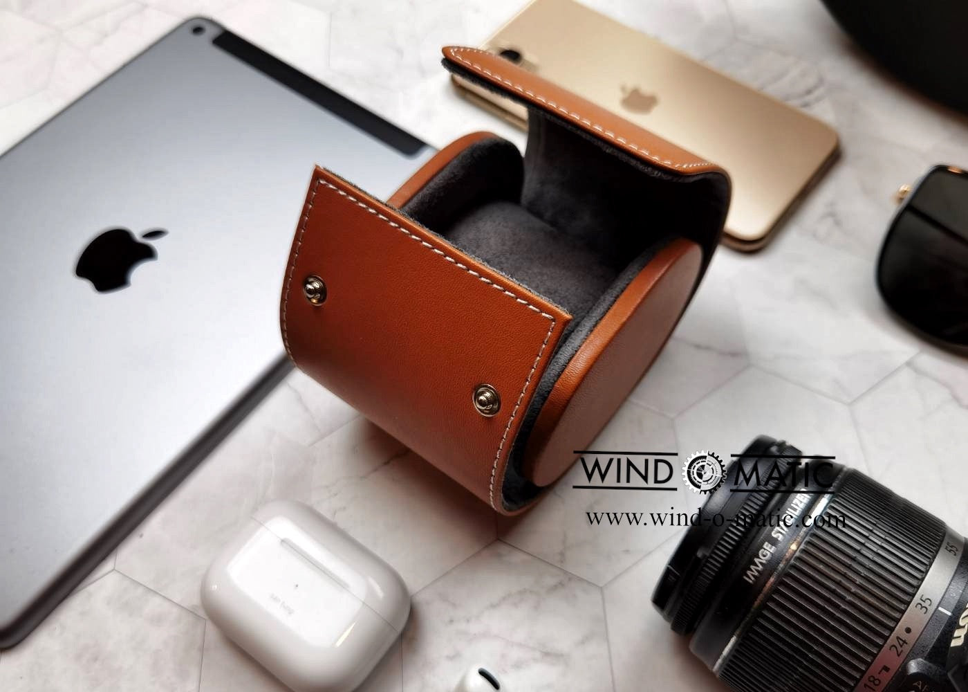 Brown Travel Watch Pouch for 1