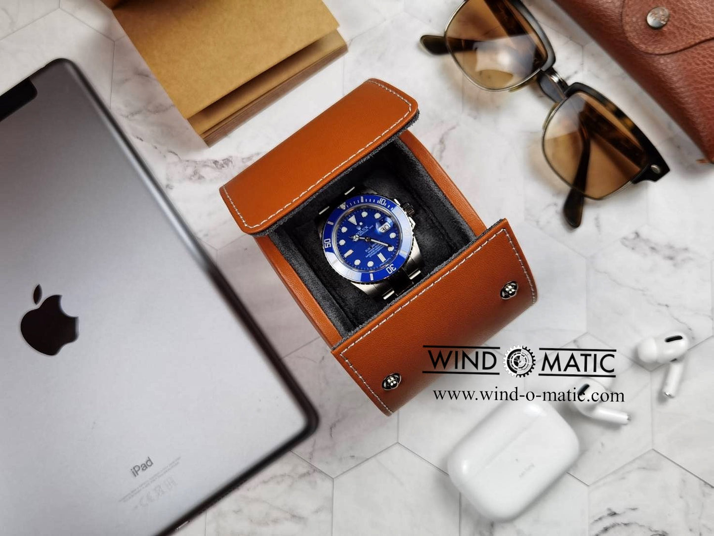 Brown Travel Watch Pouch for 1