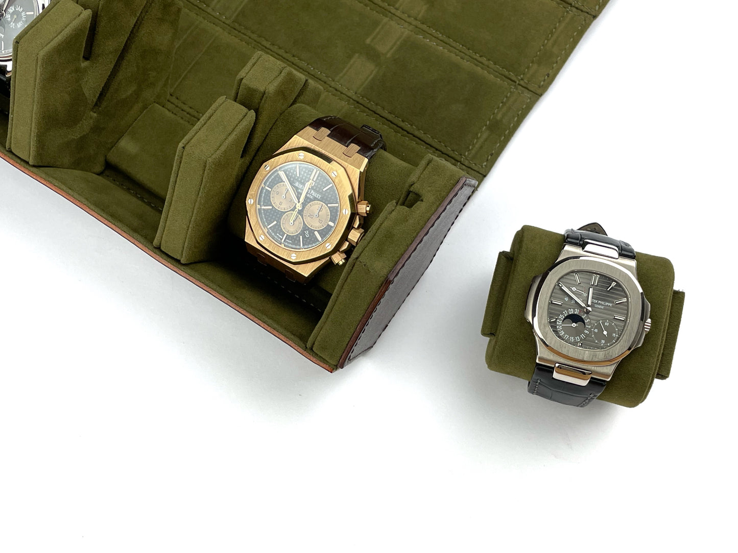 3 Hexagon Watch Roll (Brown)
