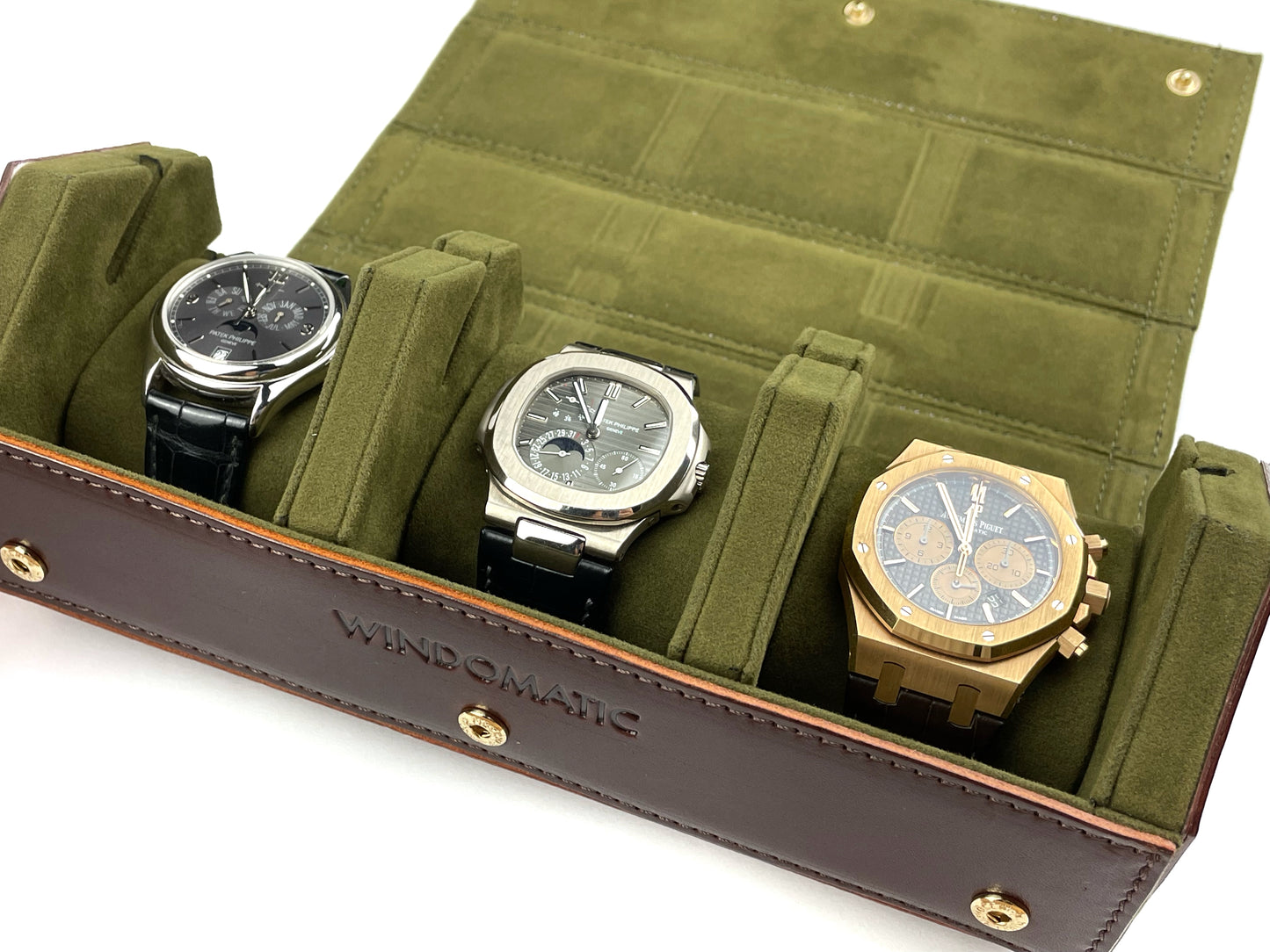 3 Hexagon Watch Roll (Brown)