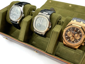 3 Hexagon Watch Roll (Brown)