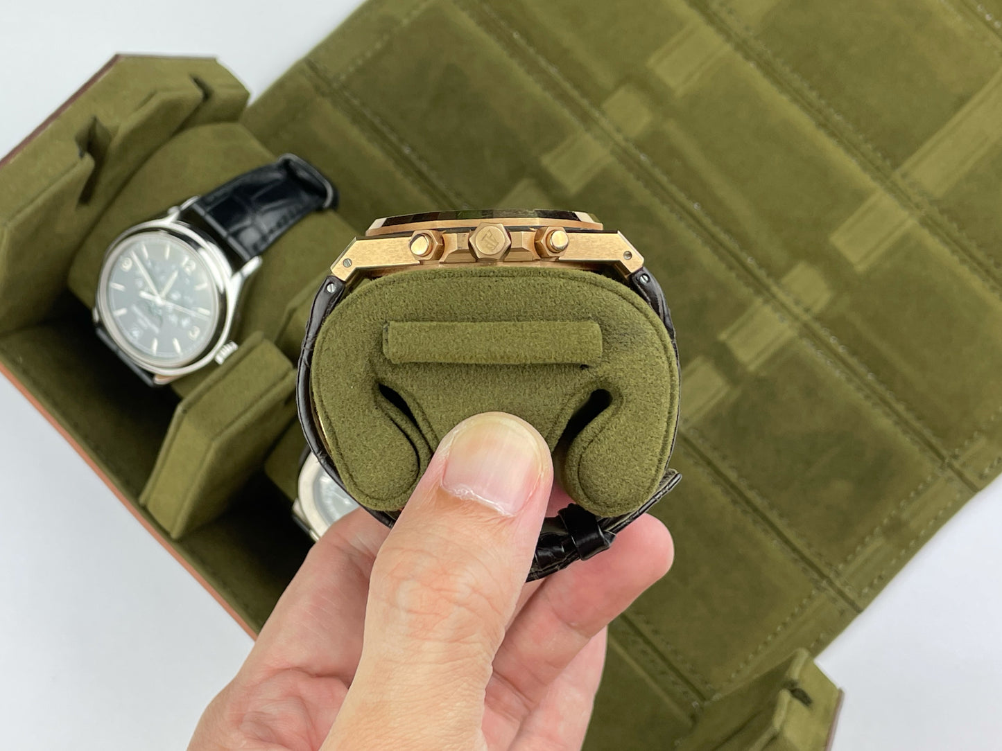 3 Hexagon Watch Roll (Brown)