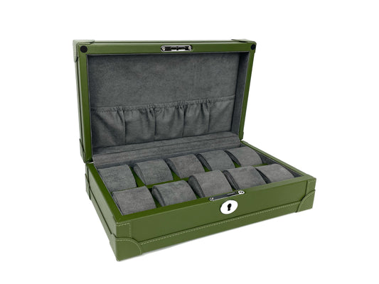 10 Leather Watch Box (Green)